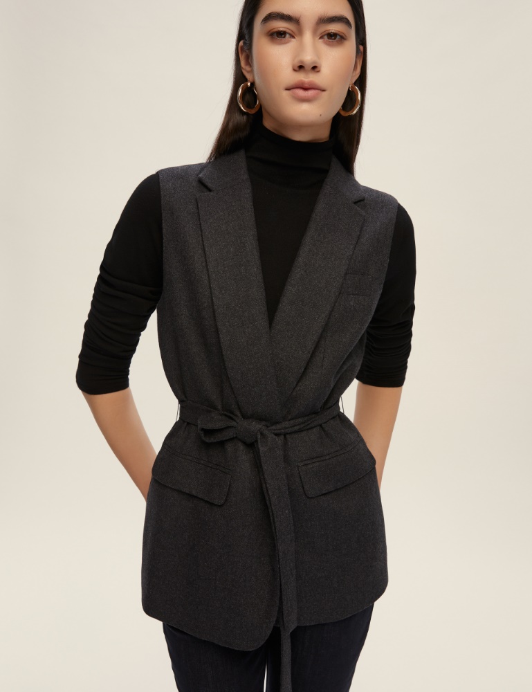 Sleeveless flannel blazer - Emme