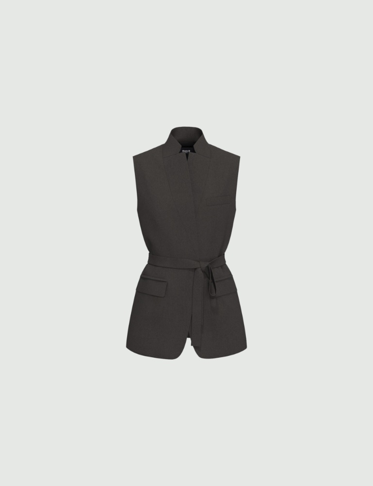 Sleeveless flannel blazer - Emme - 5