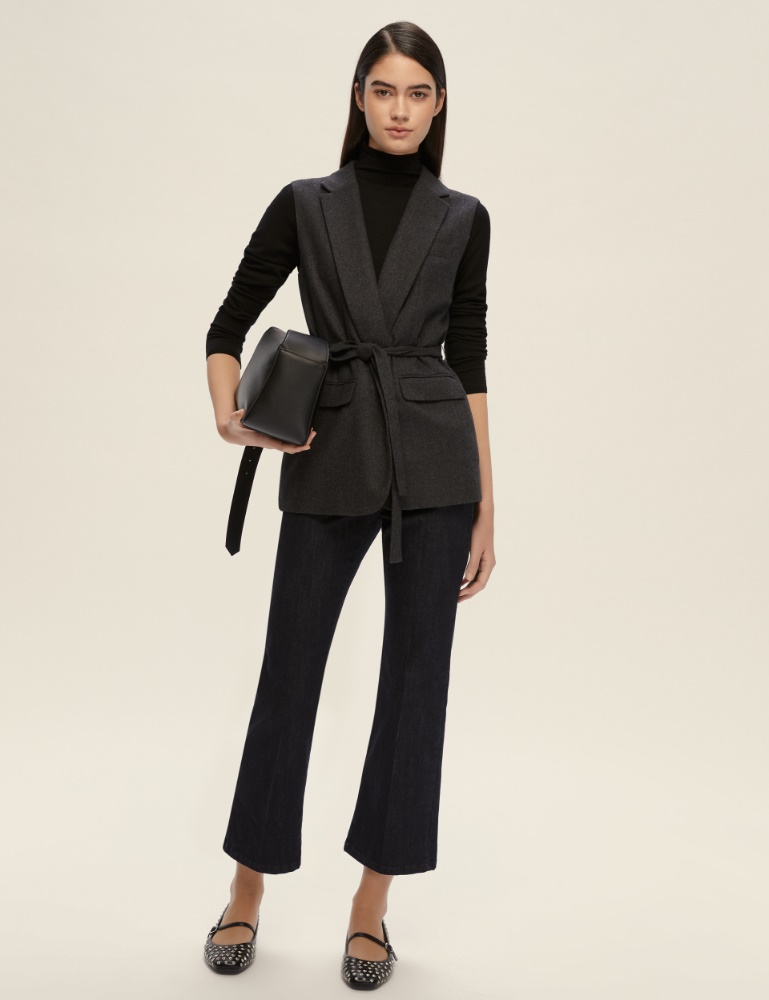 Sleeveless flannel blazer - Emme - 2