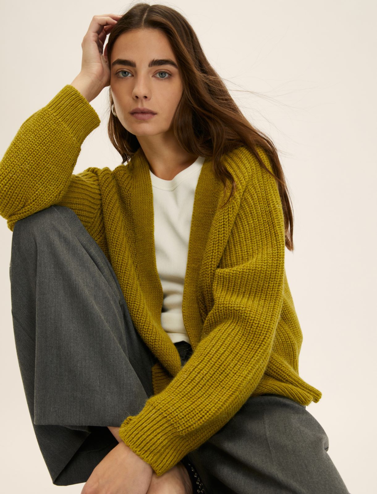 Cardigan boxy - VERDE ACIDO - Emme