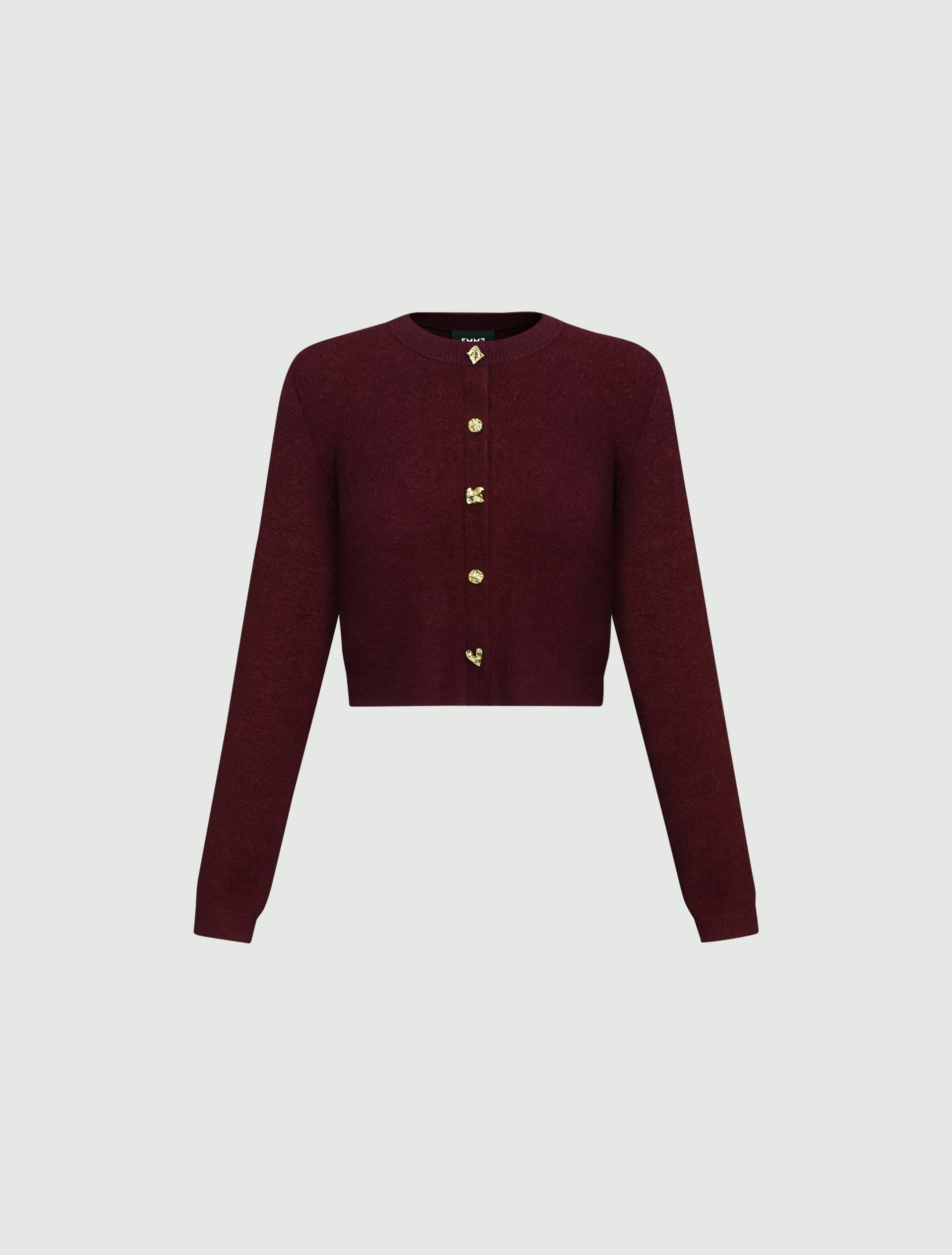 Short cardigan with bejewelled button detail - BORDEAUX - Emme - 6