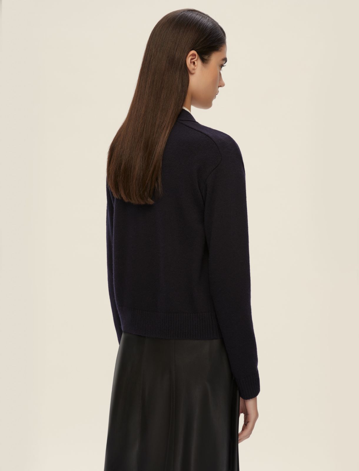 Wool-blend cardigan - NAVY - Emme - 2