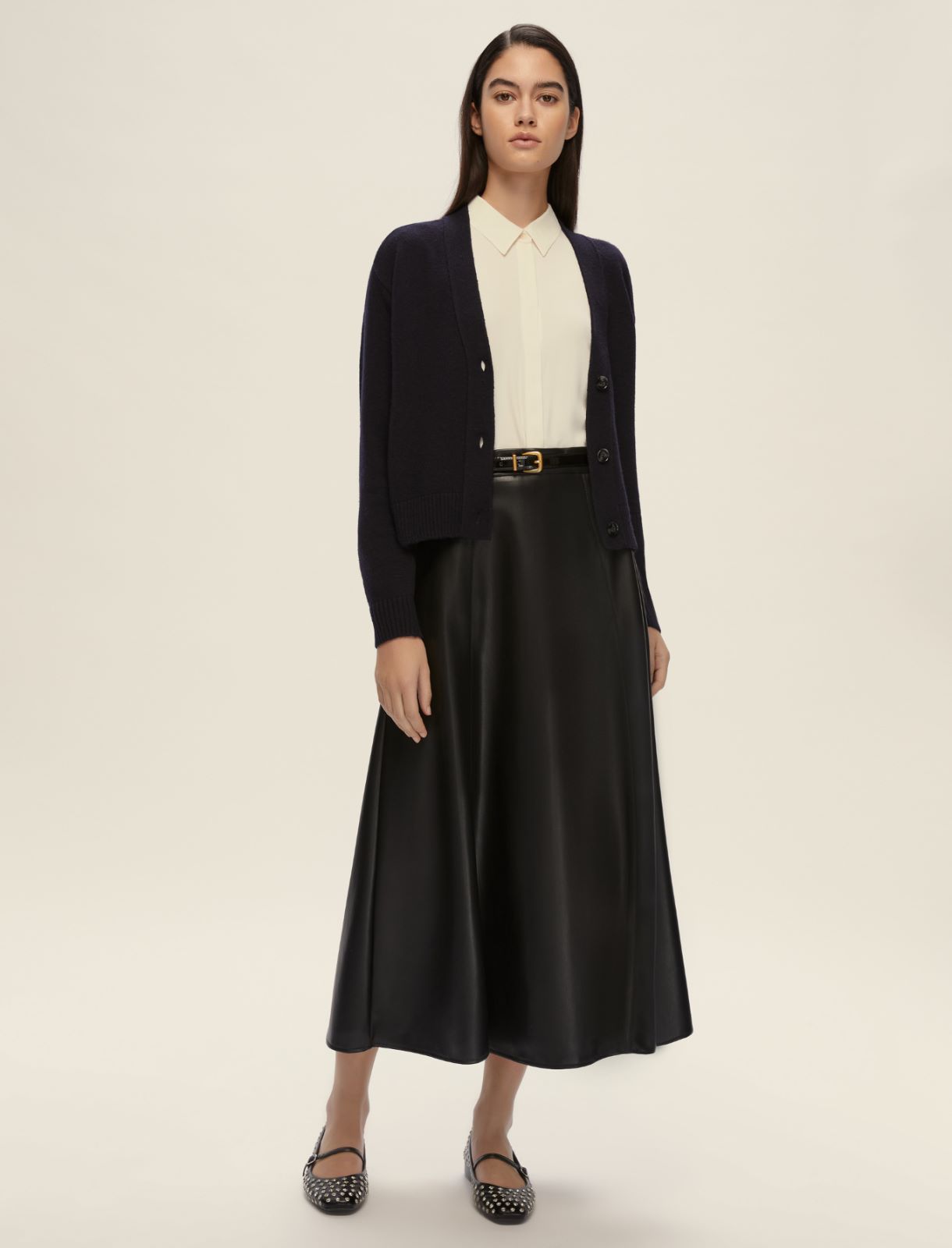 Wool-blend cardigan - NAVY - Emme