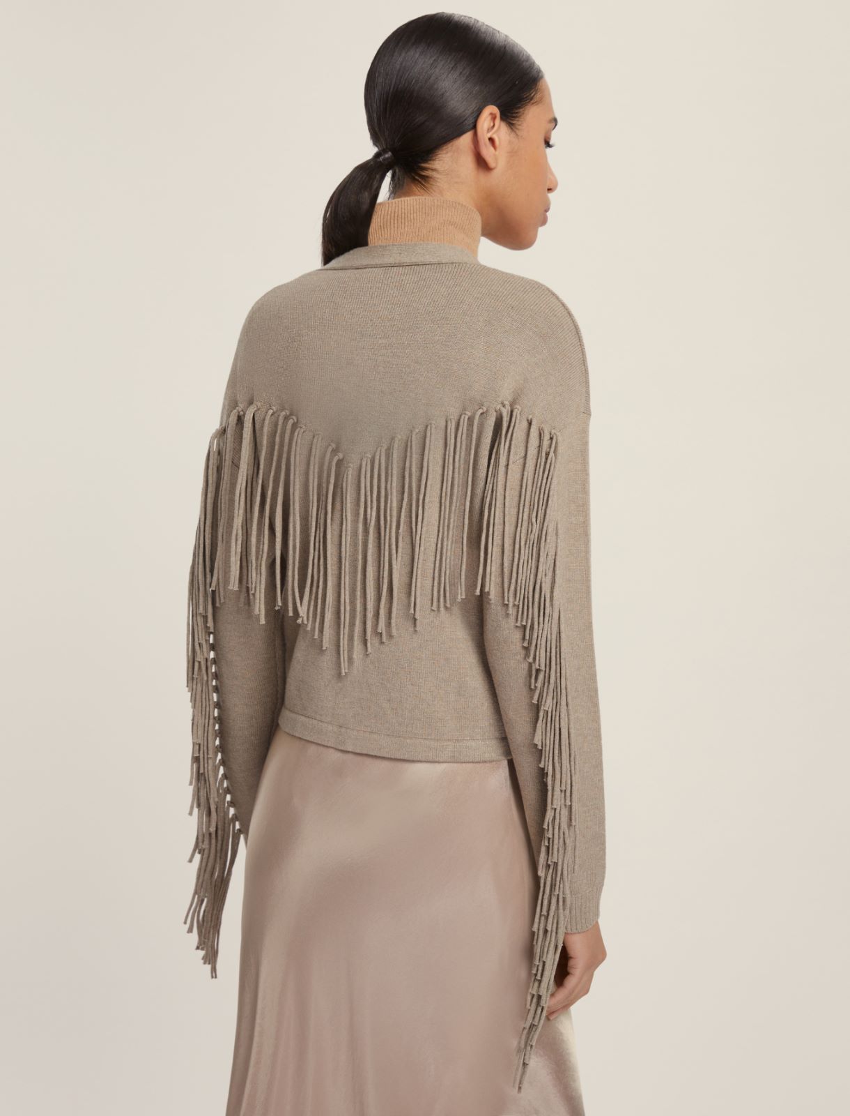 Oversized fringed cardigan - TURTLEDOVE - Emme - 2