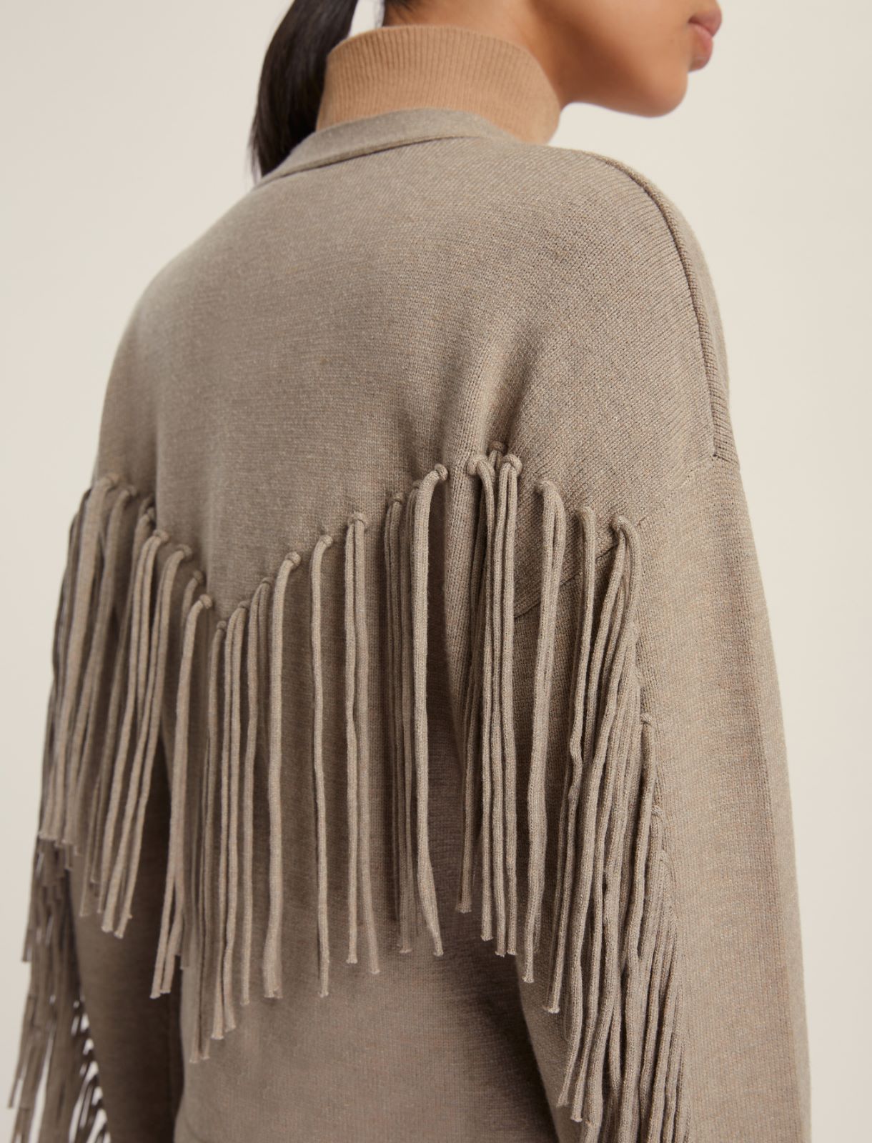Oversized fringed cardigan - TURTLEDOVE - Emme - 4