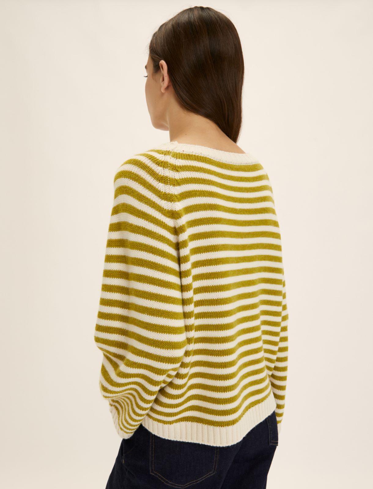 Oversized striped sweater - LIME GREEN - Emme - 3