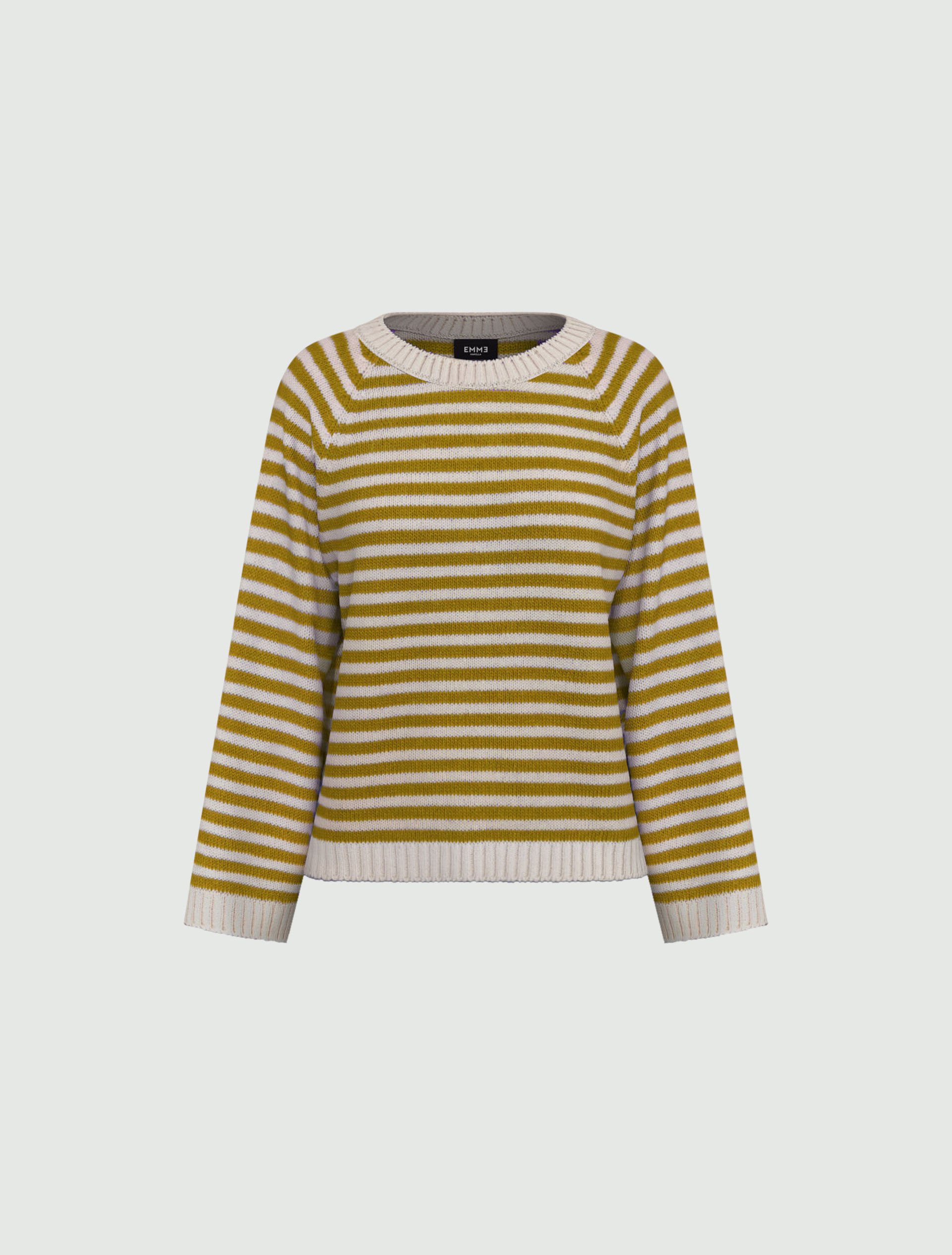Oversized striped sweater - LIME GREEN - Emme - 4