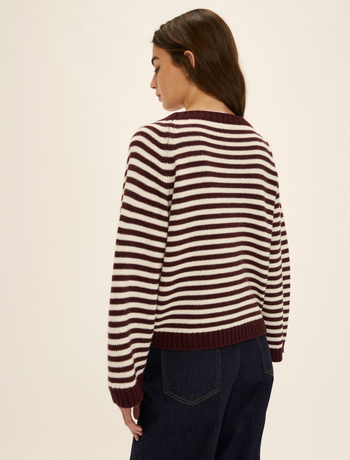 Oversized striped sweater - DARK RED - Emme - 3