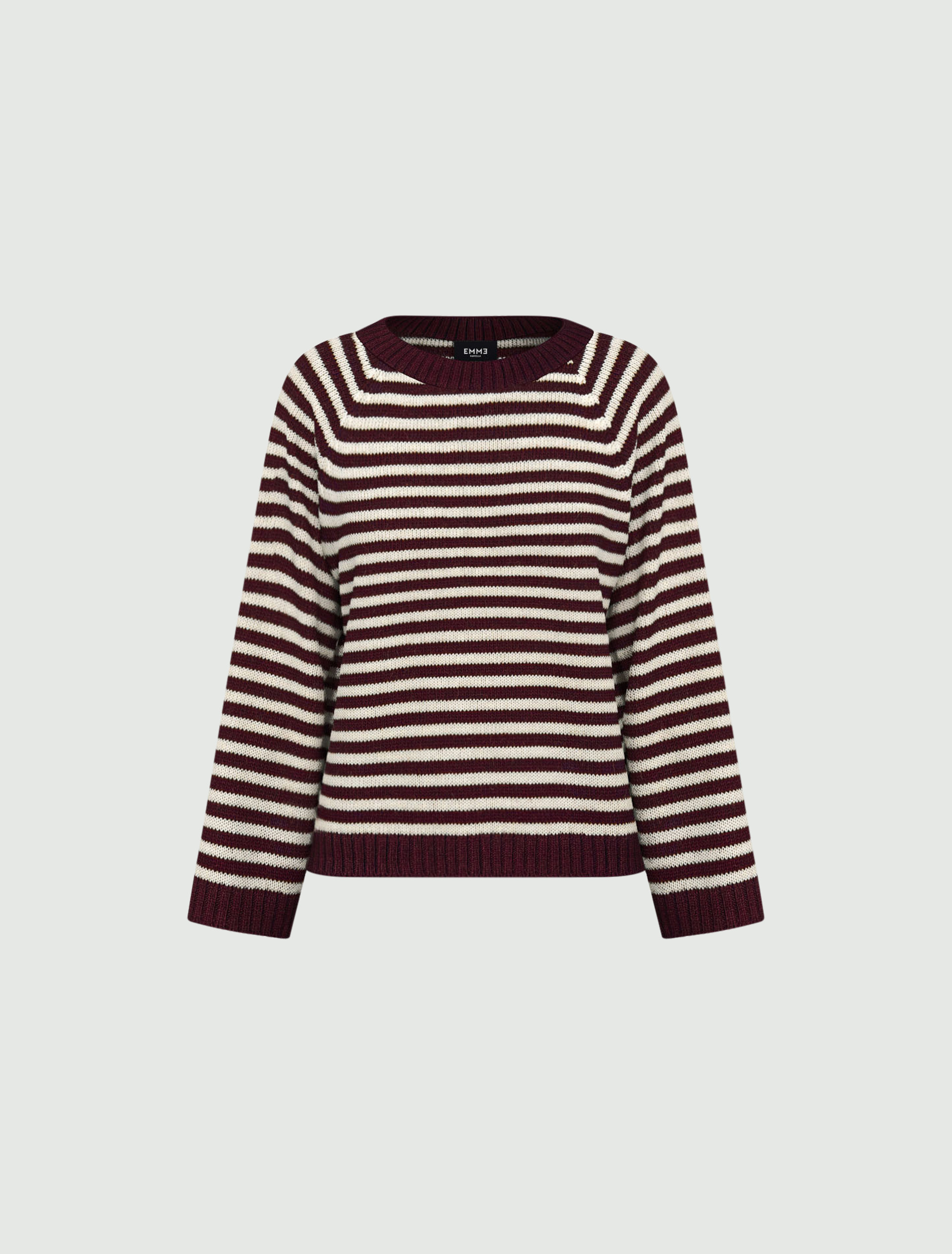 Oversized striped sweater - DARK RED - Emme - 4