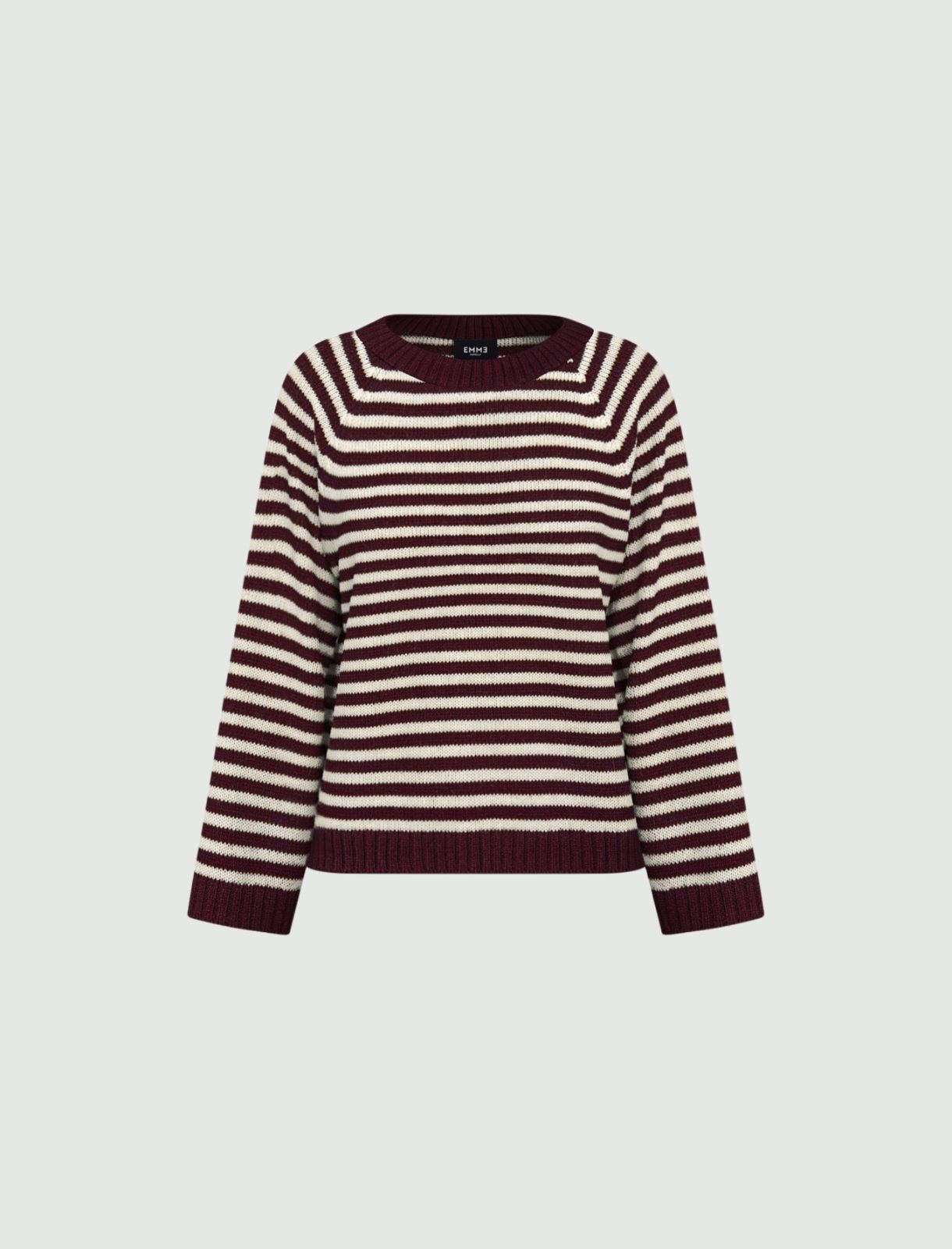 Oversized striped sweater - DARK RED - Emme - 4