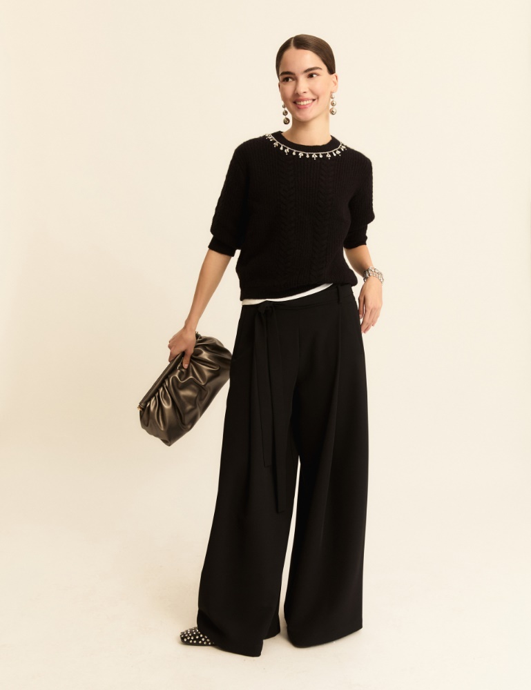 Bejewelled-appliqué sweater - Emme - 3