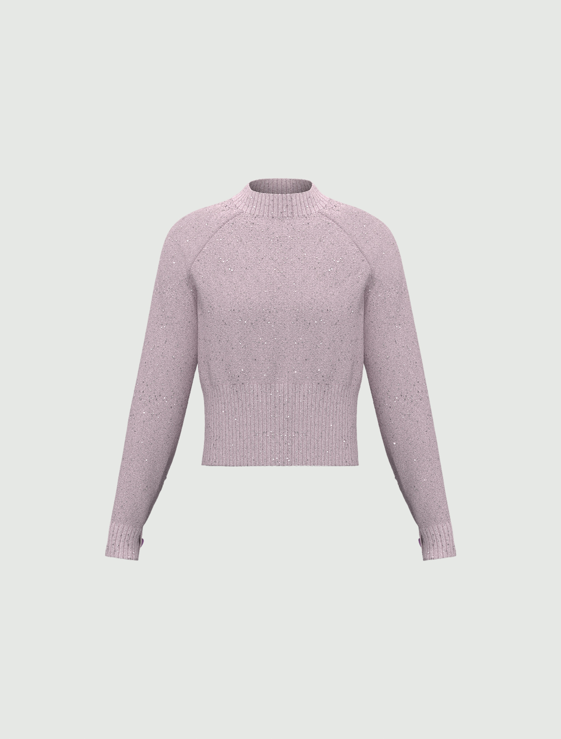 Sequin-embellished cropped sweater - POWDER - Emme - 1