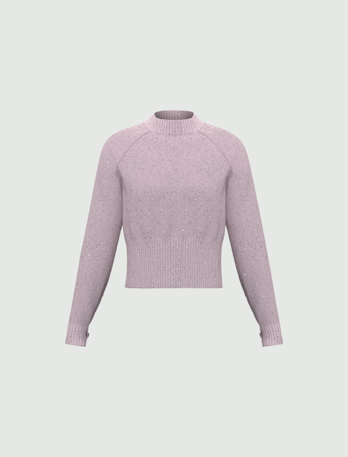 Sequin-embellished cropped sweater - POWDER - Emme