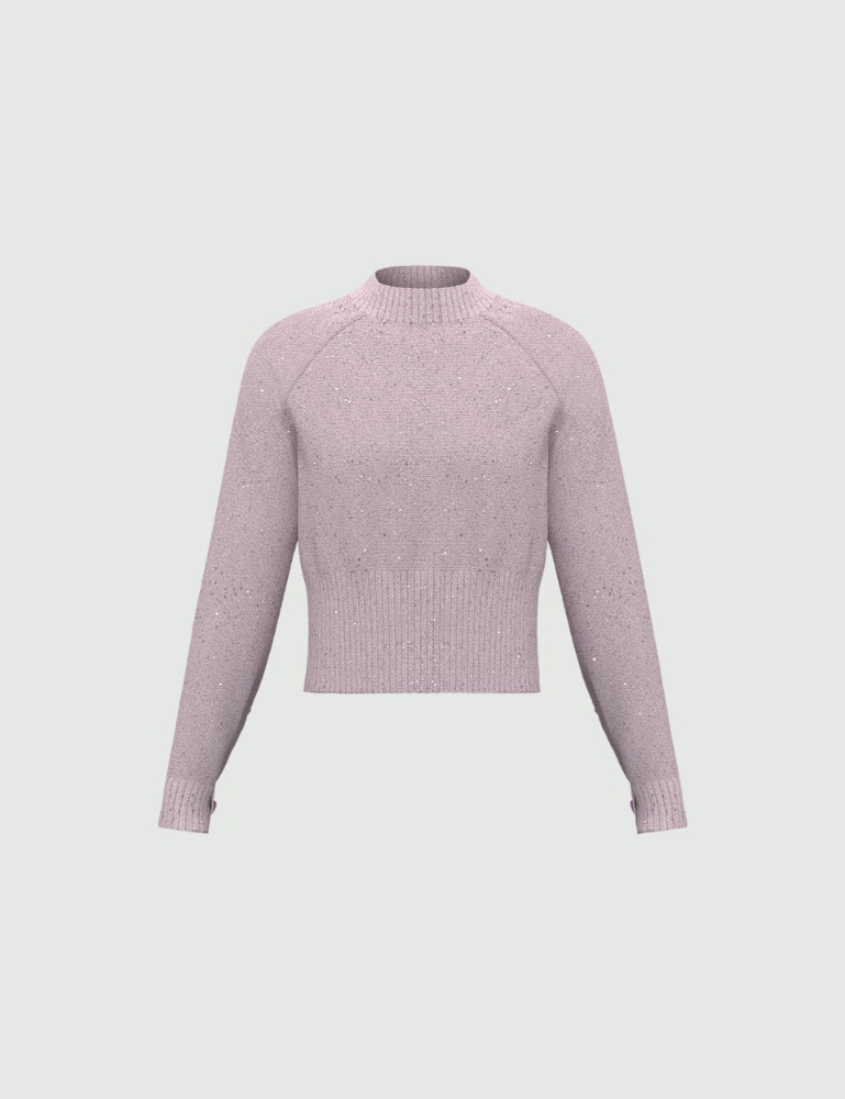 Sequin-embellished cropped sweater - Emme