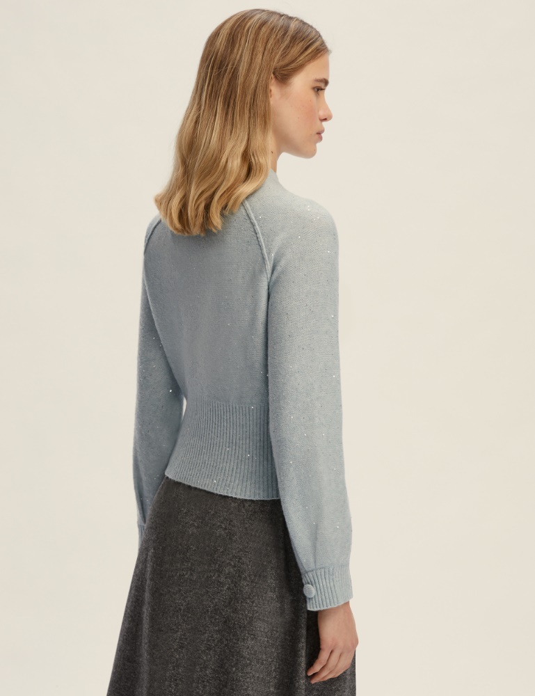 Sequin-embellished cropped sweater - Emme - 3