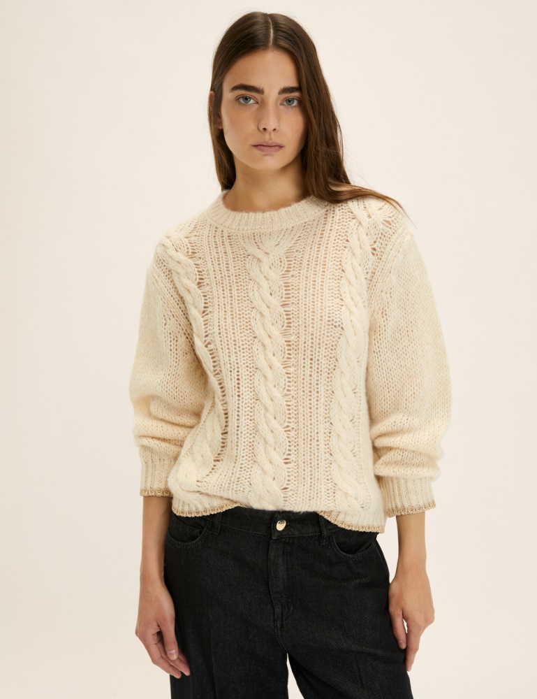 Maglia boxy con trecce e lurex - Emme