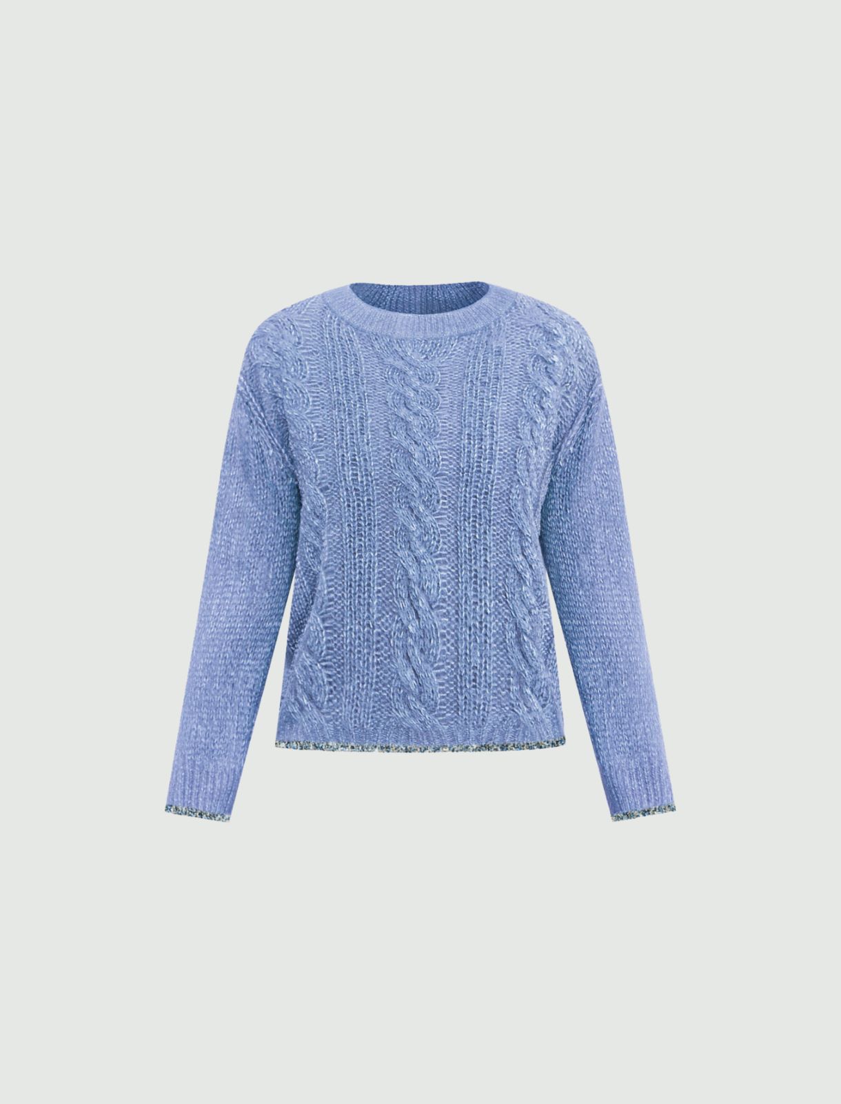 Maglia boxy con trecce e lurex - AZZURRO - Emme - 4