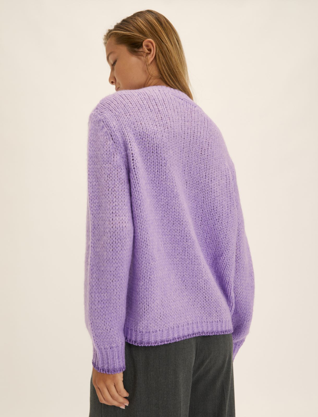 Maglia boxy con trecce e lurex - LAVANDA - Emme - 3