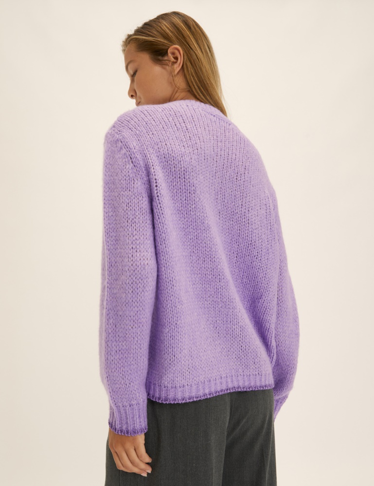 Lurex-adorned cable-knit boxy sweater - Emme - 3