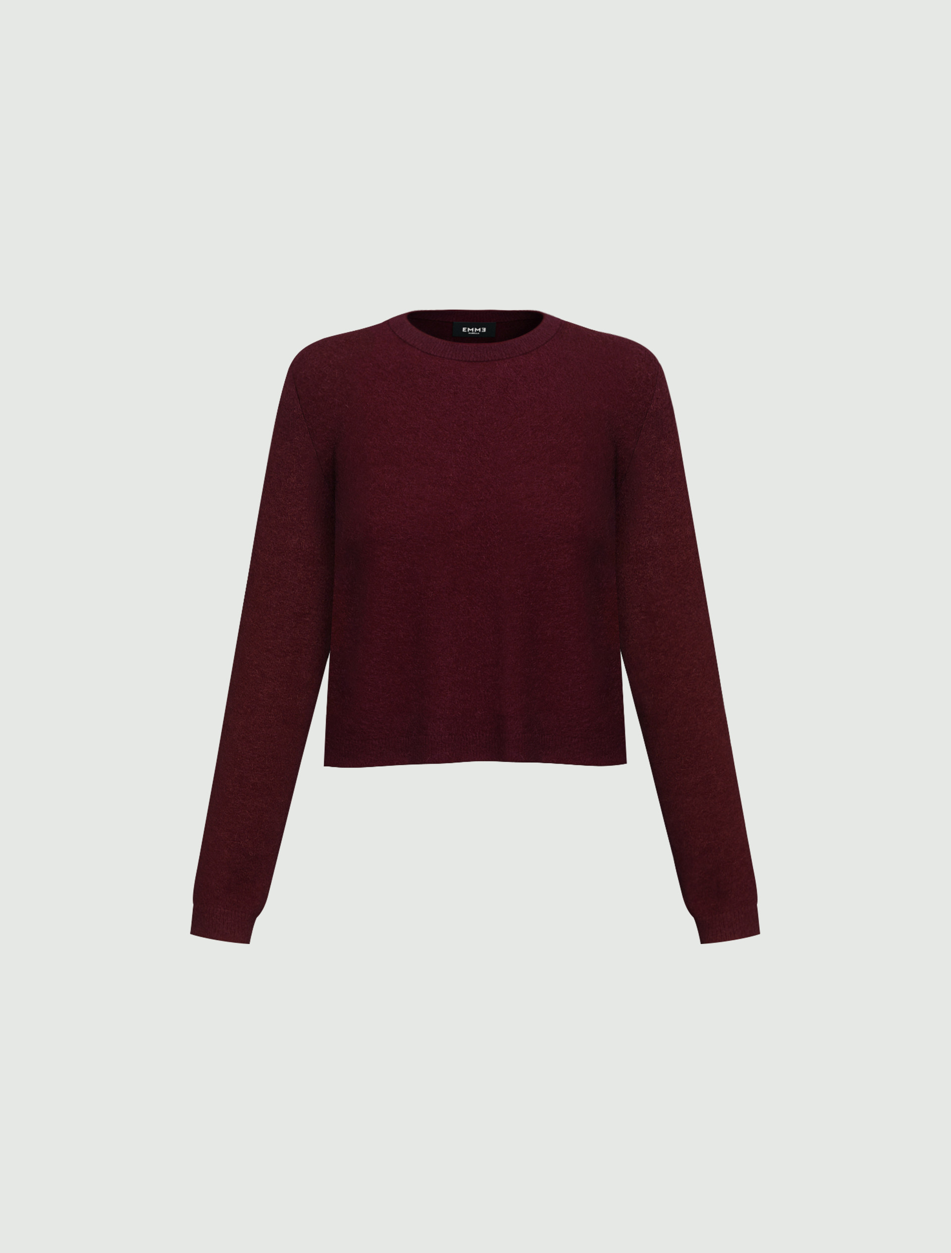 Alpaca-blend sweater with bejewelled button detail - BORDEAUX - Emme - 6