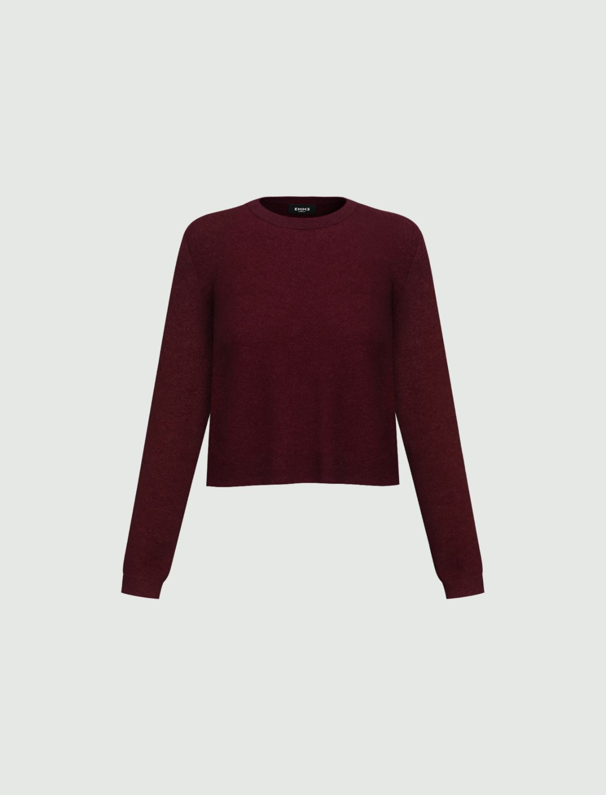 Alpaca-blend sweater with bejewelled button detail - BORDEAUX - Emme - 6