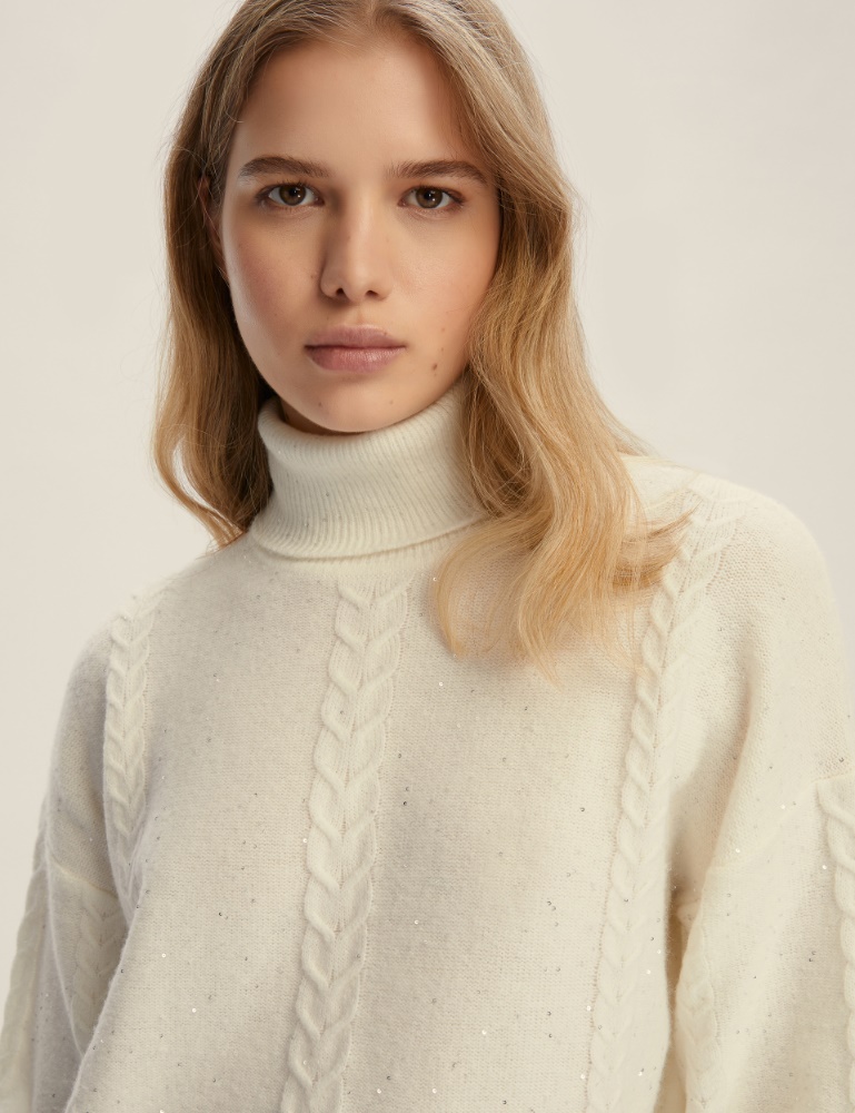 Sequin-embellished flared sweater - Emme - 4