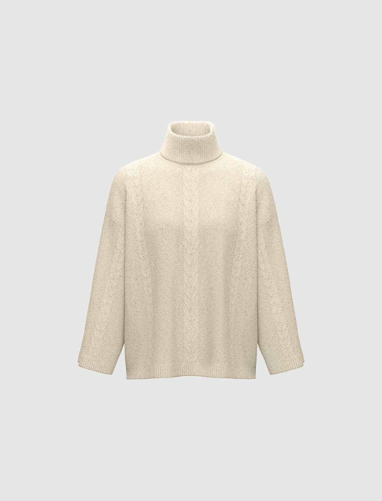 Maglia svasata con paillette - BIANCO - Emme - 5