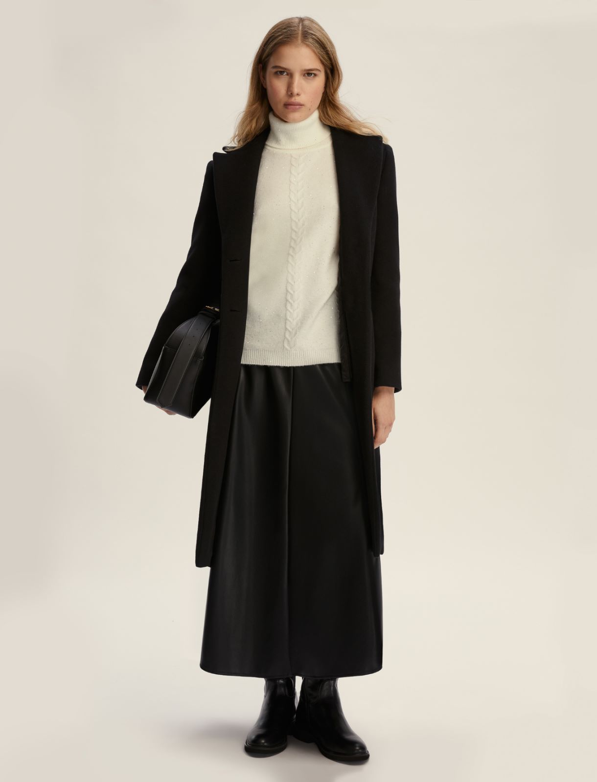 Maglia svasata con paillette - BIANCO - Emme