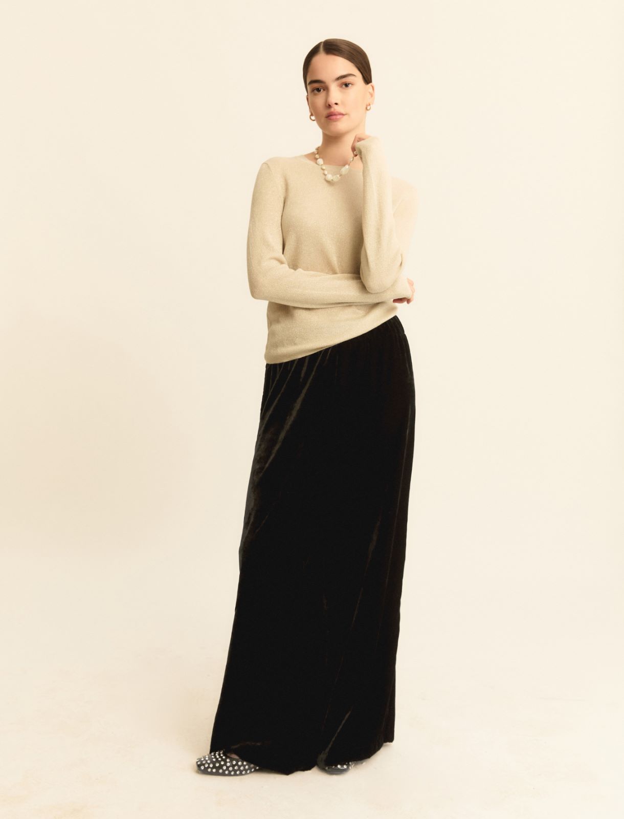 Lurex-adorned slim sweater - TURTLEDOVE - Emme