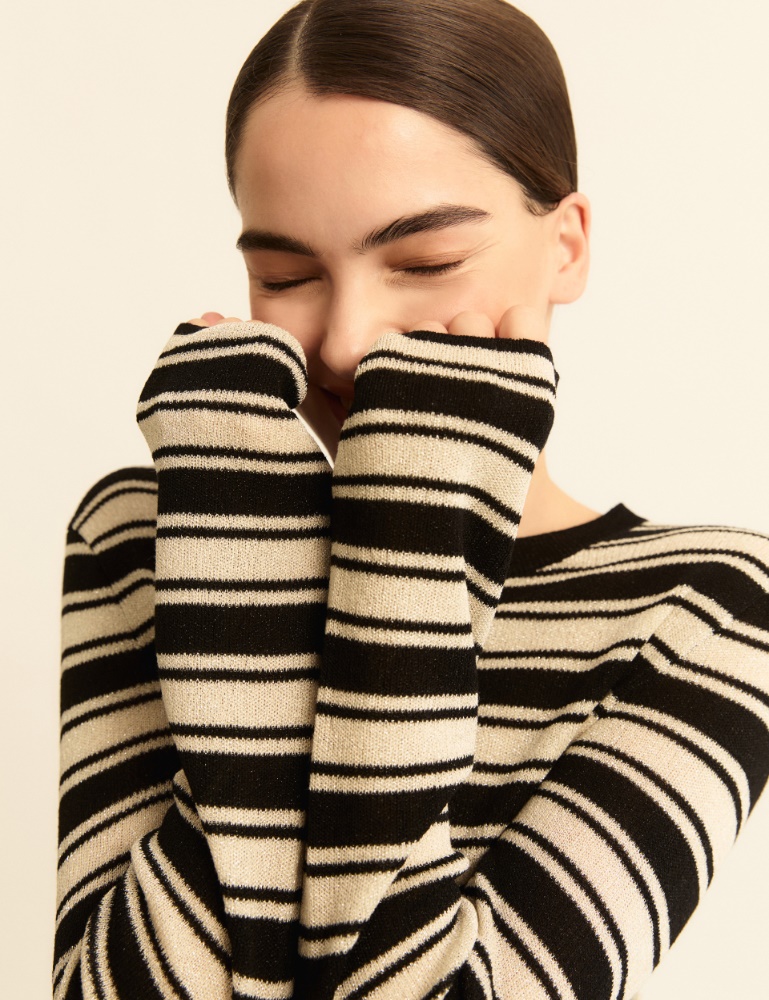 Lurex-adorned slim sweater - Emme - 3