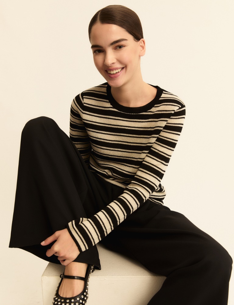 Lurex-adorned slim sweater - Emme