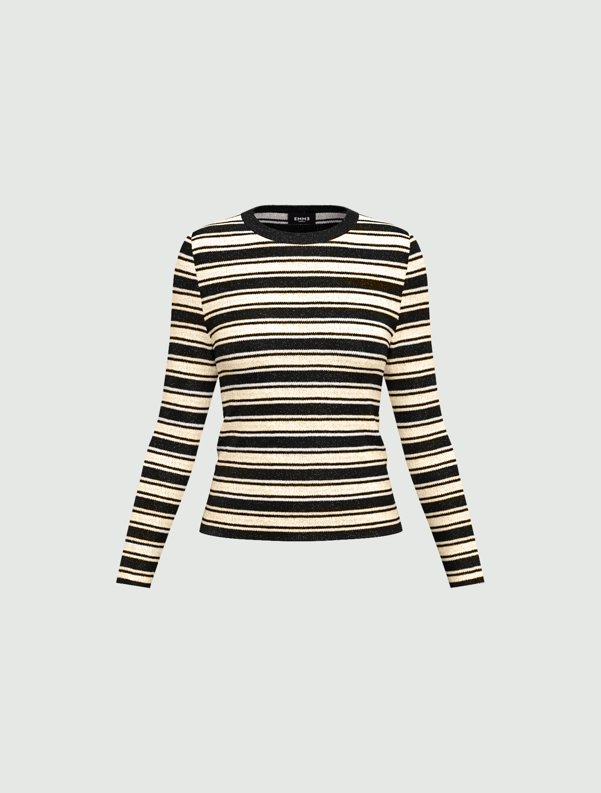 Lurex-adorned slim sweater - BLACK - Emme - 6