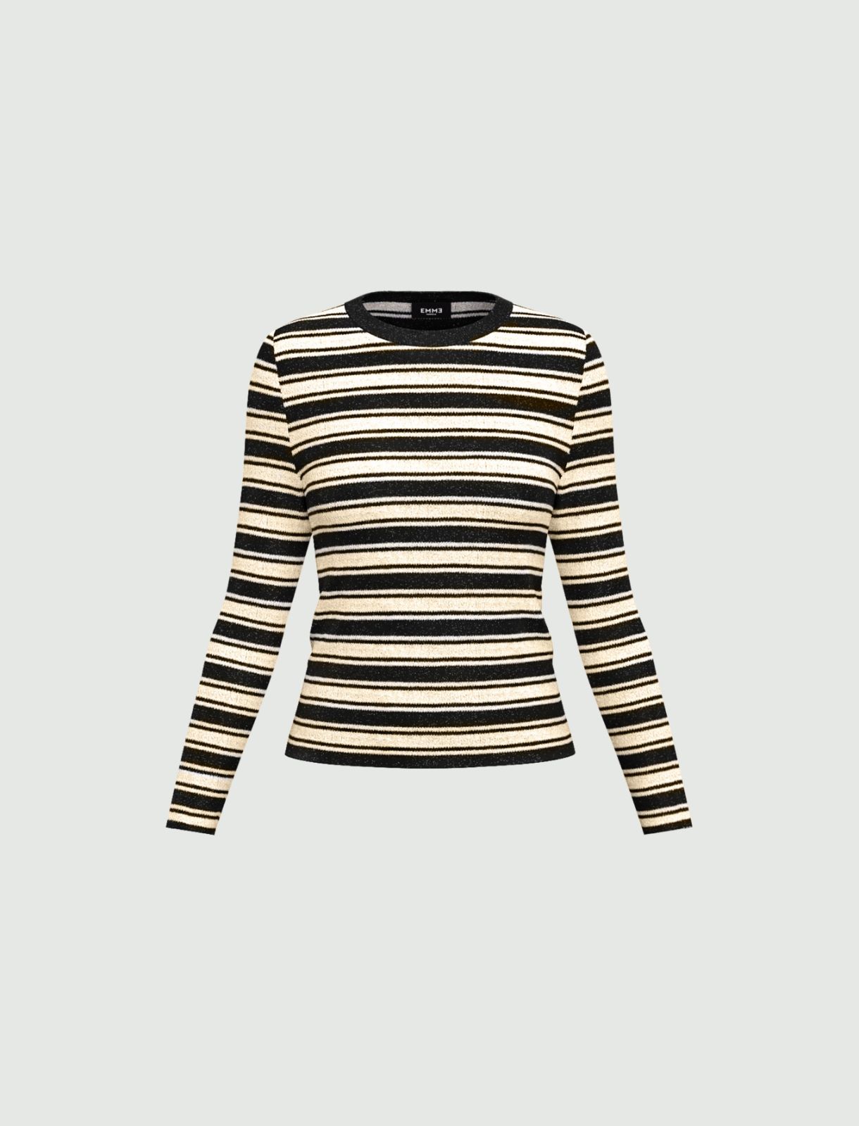 Lurex-adorned slim sweater - BLACK - Emme - 6