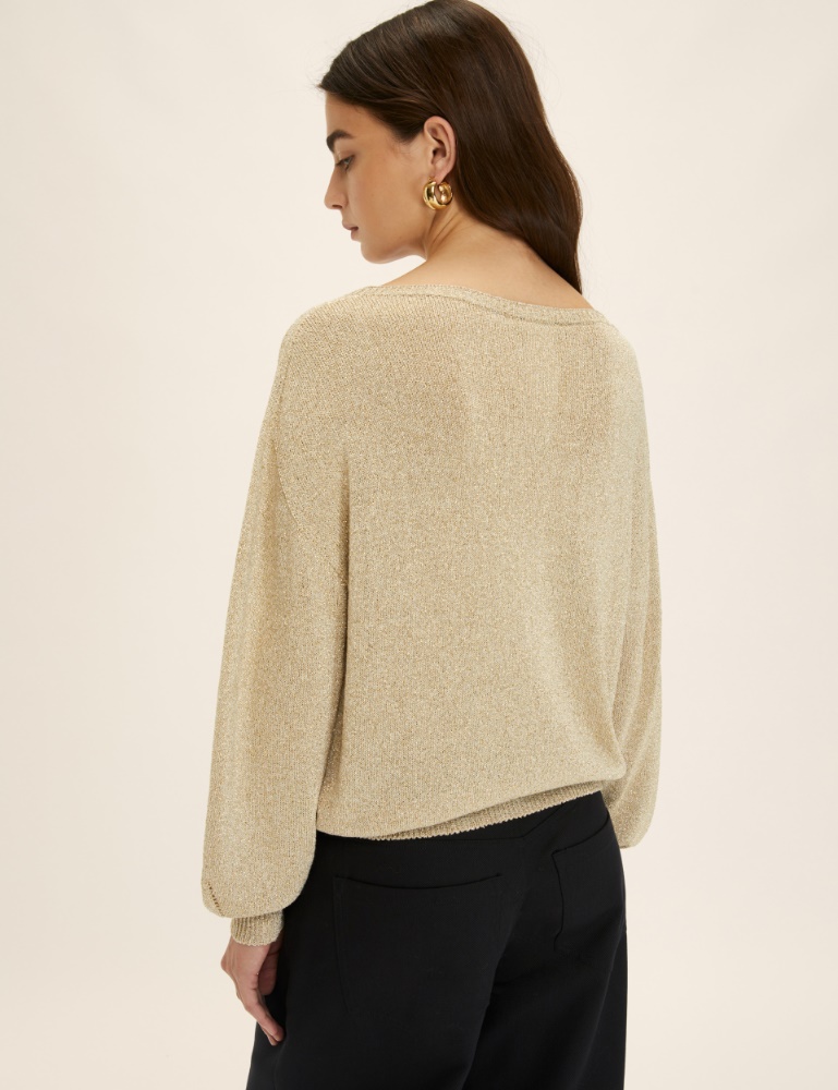 Relaxed-fit lurex yarn sweater - Emme - 4