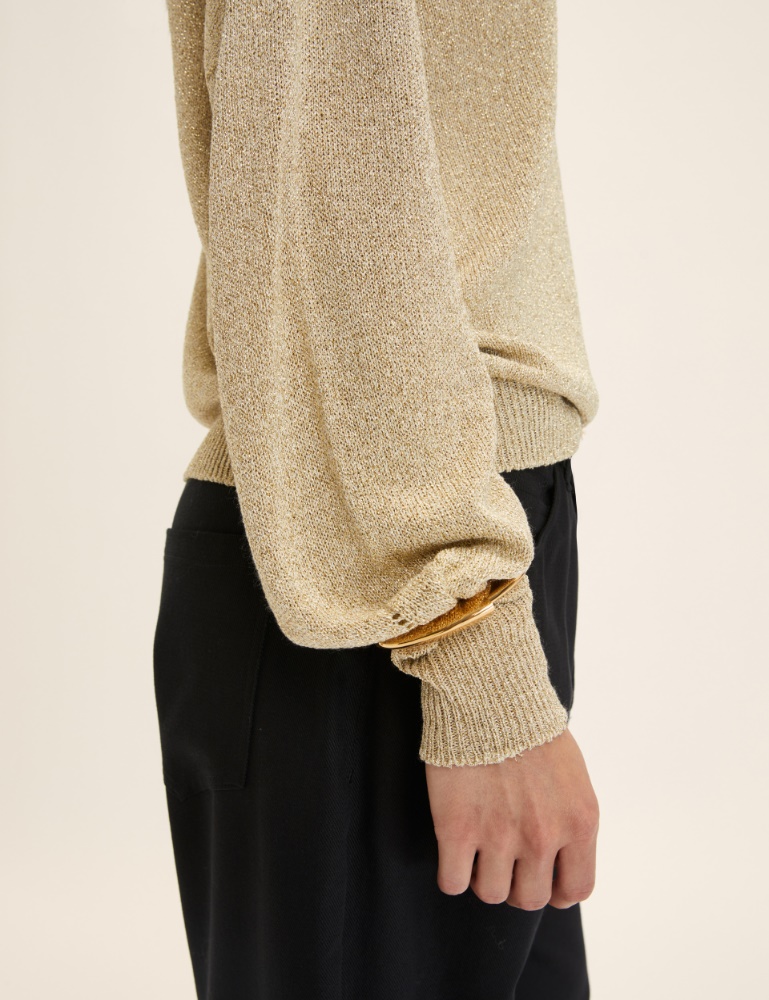Relaxed-fit lurex yarn sweater - Emme - 2