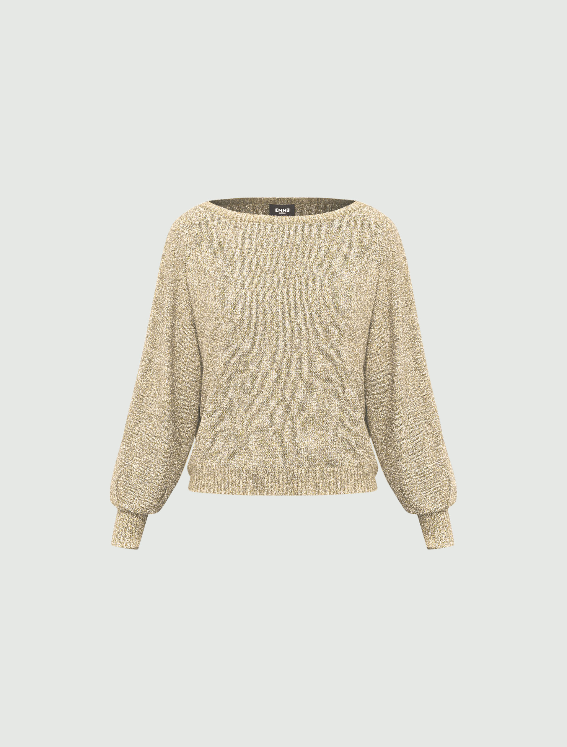 Relaxed-fit lurex yarn sweater - GOLD - Emme - 4