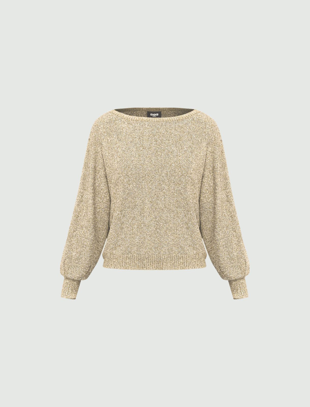 Relaxed-fit lurex yarn sweater - GOLD - Emme - 4