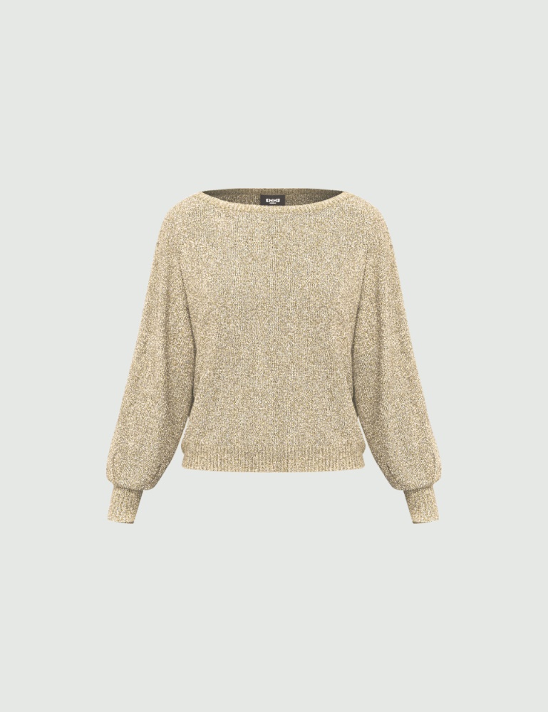 Relaxed-fit lurex yarn sweater - Emme - 5
