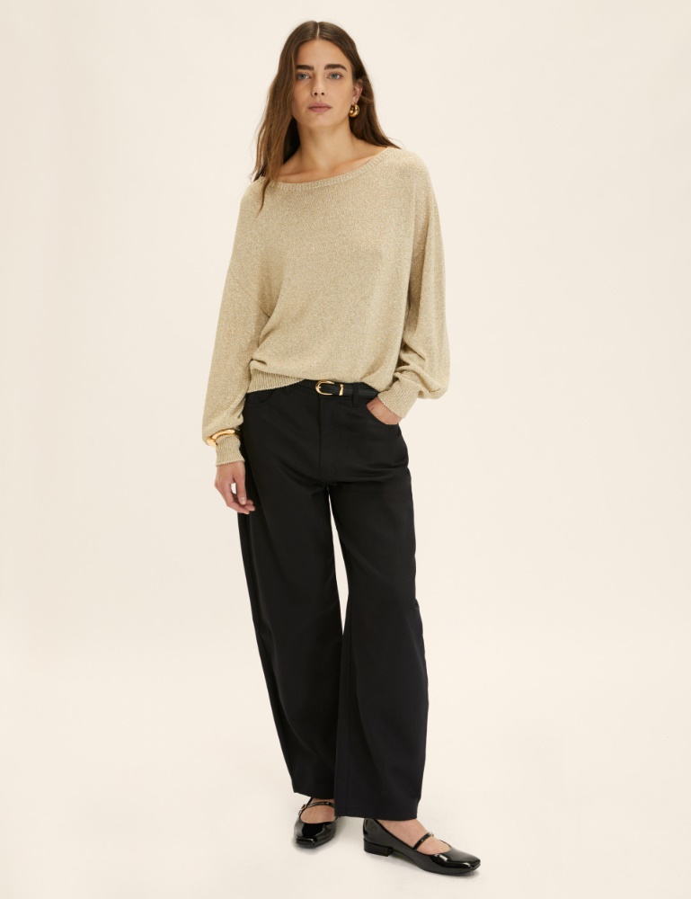 Relaxed-fit lurex yarn sweater - Emme - 3