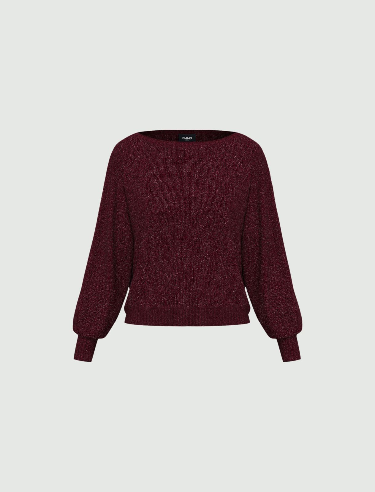 Relaxed-fit lurex yarn sweater - BORDEAUX - Emme - 4