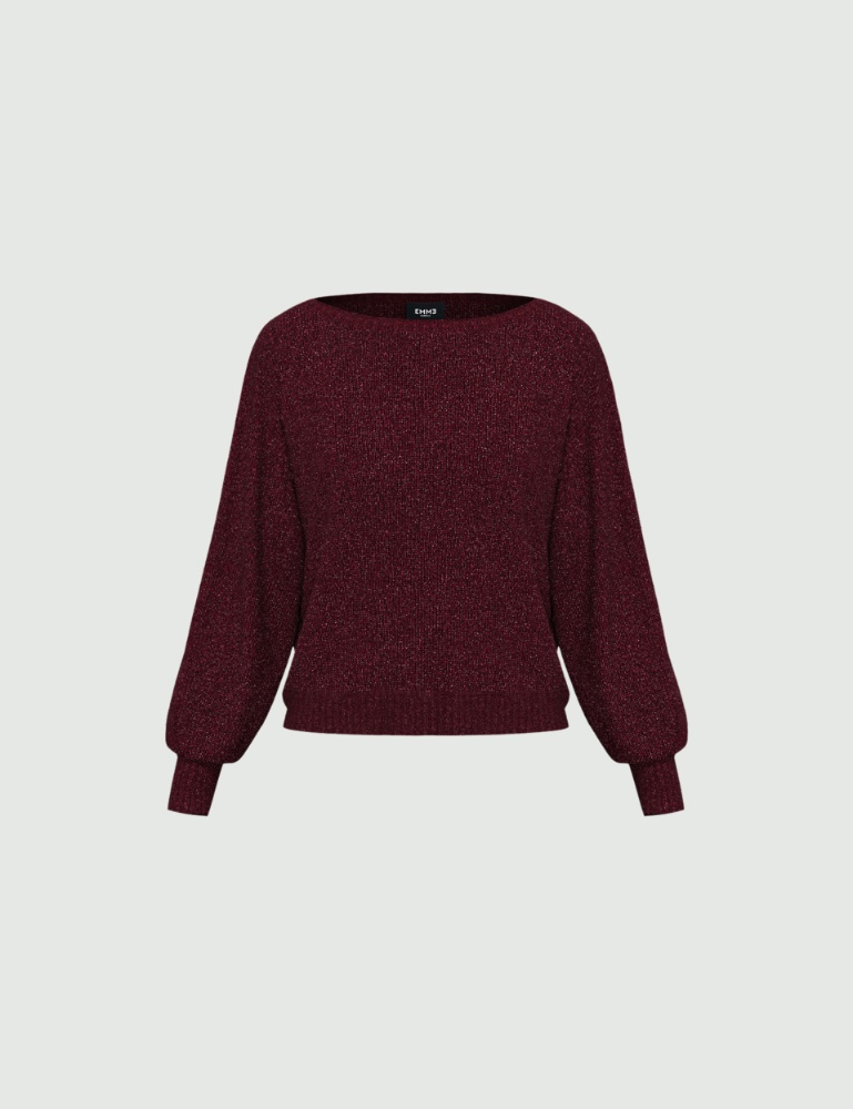 Relaxed-fit lurex yarn sweater - Emme - 5