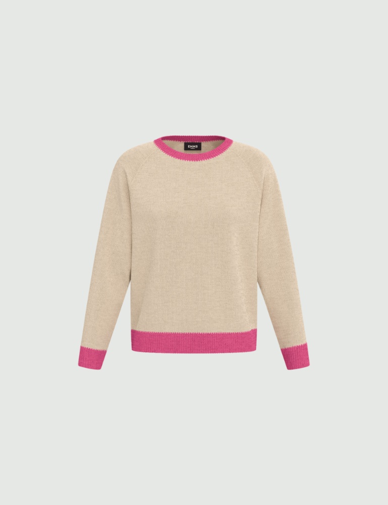 Cashmere-blend sweater with contrasting trim detail - Emme - 5