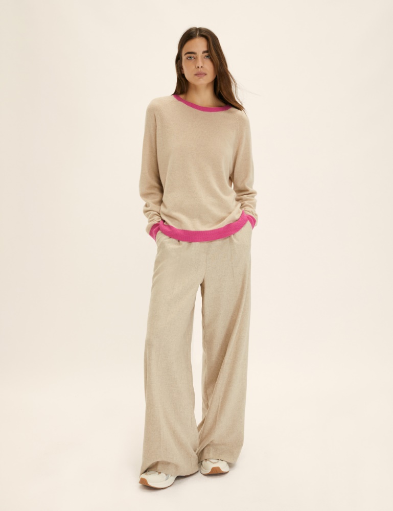 Cashmere-blend sweater with contrasting trim detail - Emme - 3