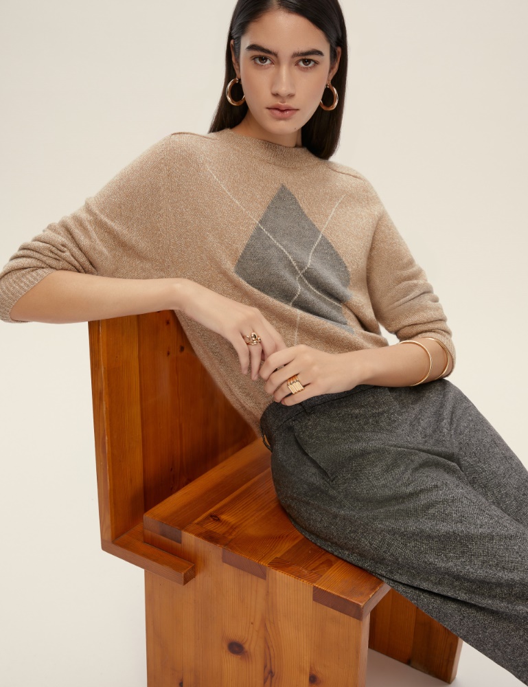 Lurex yarn-embellished boxy sweater - Emme
