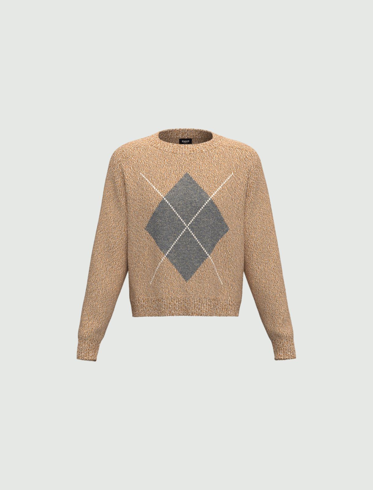 Lurex yarn-embellished boxy sweater - CAMEL - Emme - 5