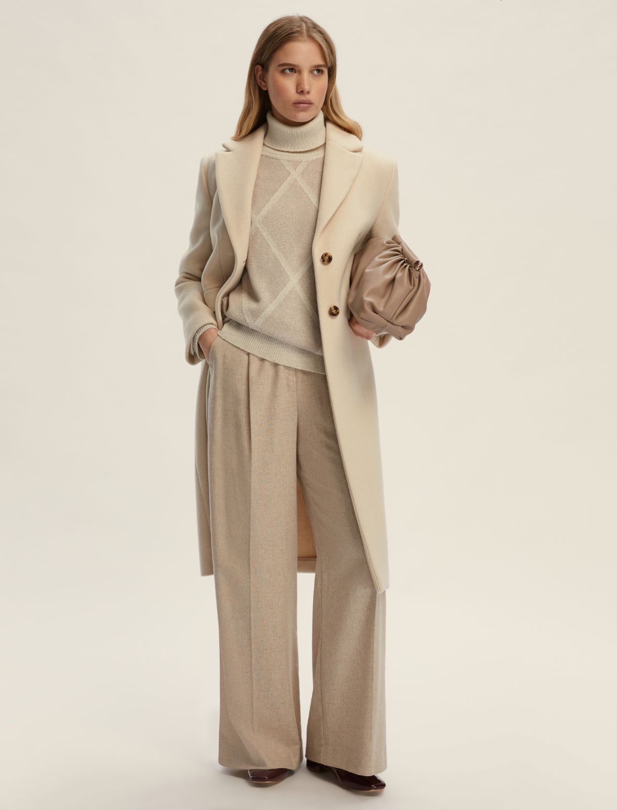 Maglia oversize con collo alto - ECRU` - Emme