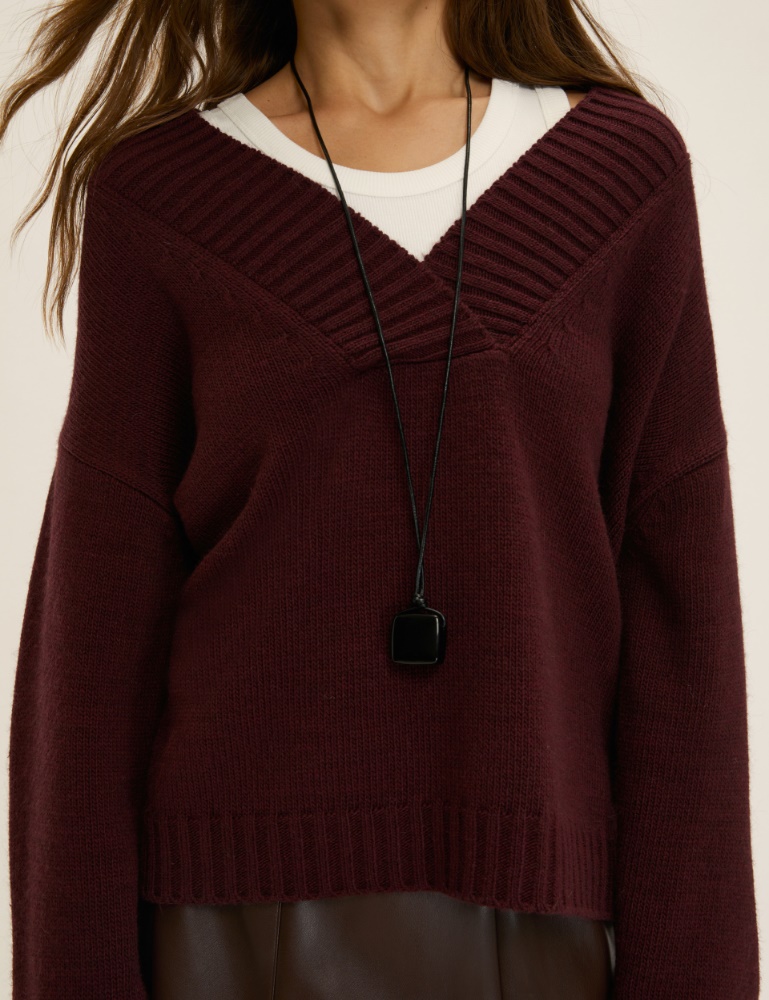 Oversized V-neck sweater - Emme - 2