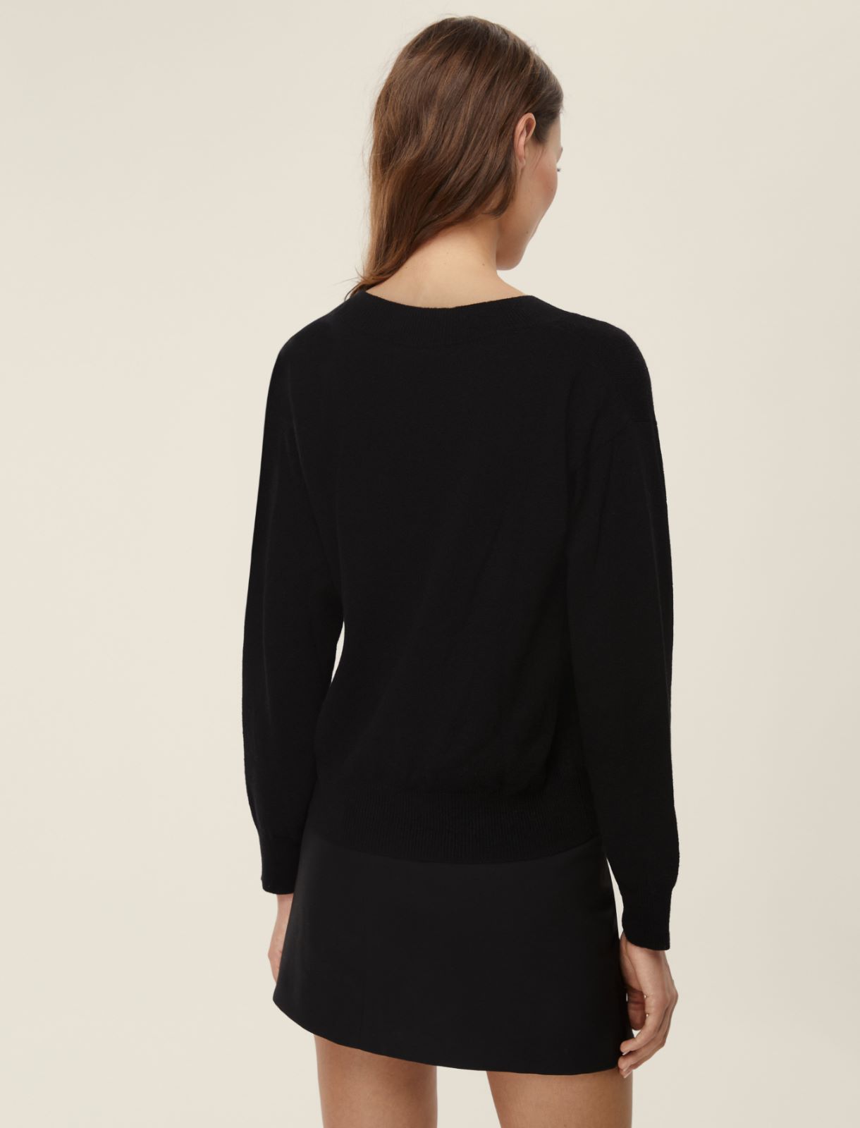 Cashmere-blend sweater - BLACK - Emme - 2