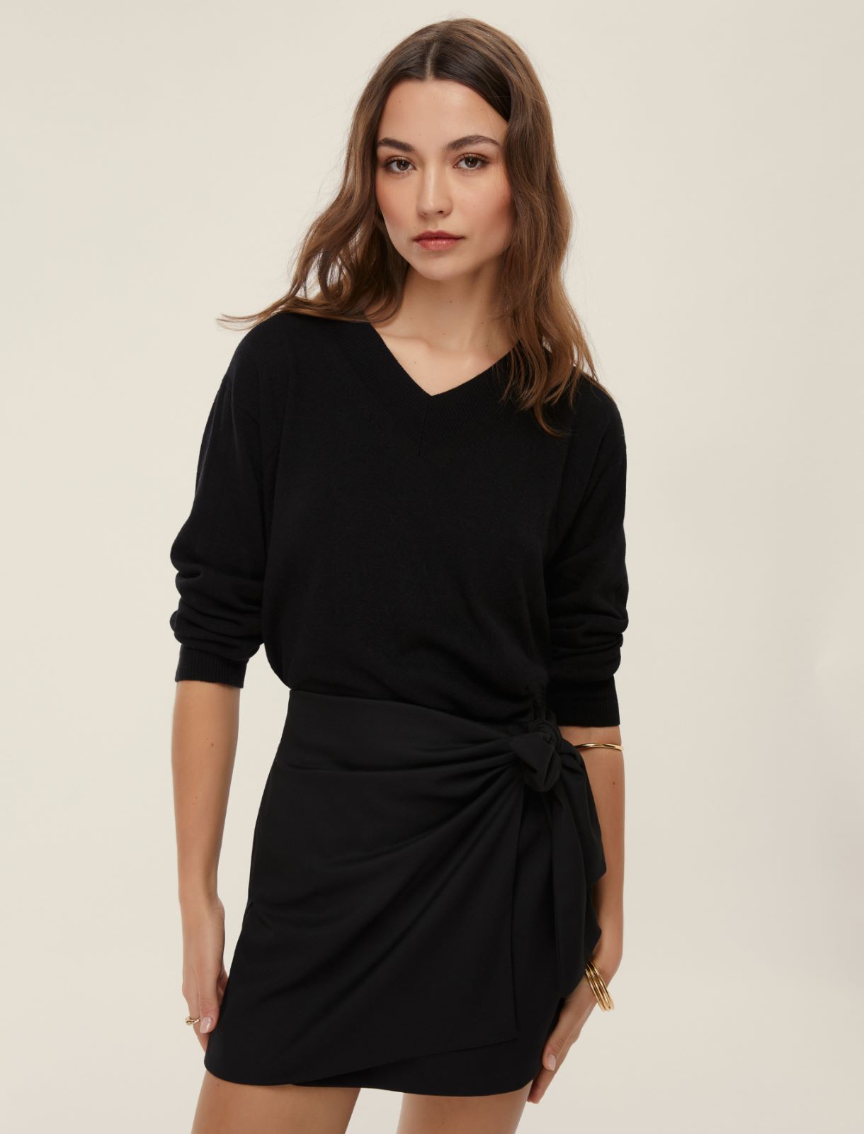 Cashmere-blend sweater - BLACK - Emme - 3