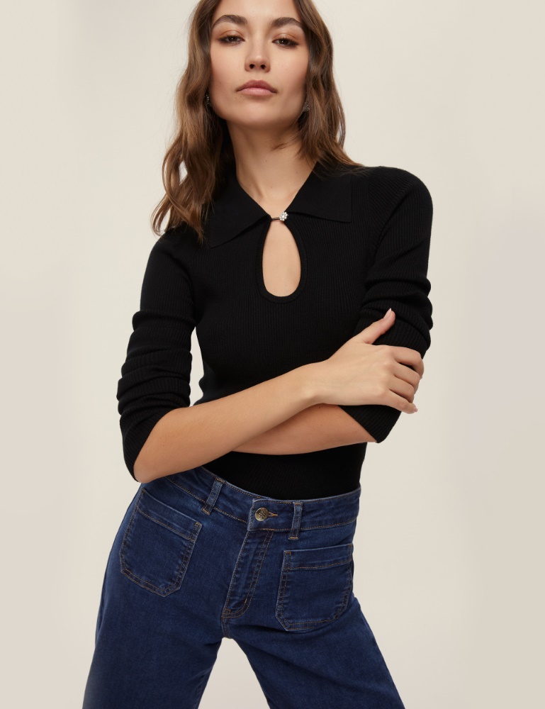 Slim-fit polo sweater - Emme